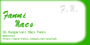 fanni macs business card