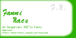 fanni macs business card